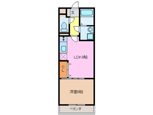 高茶屋駅 徒歩15分 2階の物件間取画像